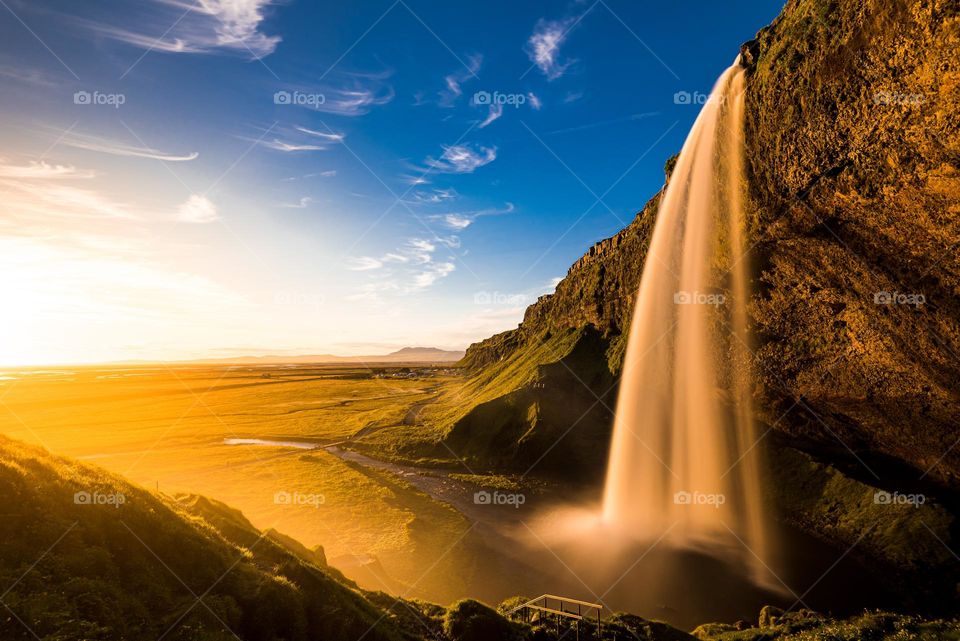 waterfall. river Iceland