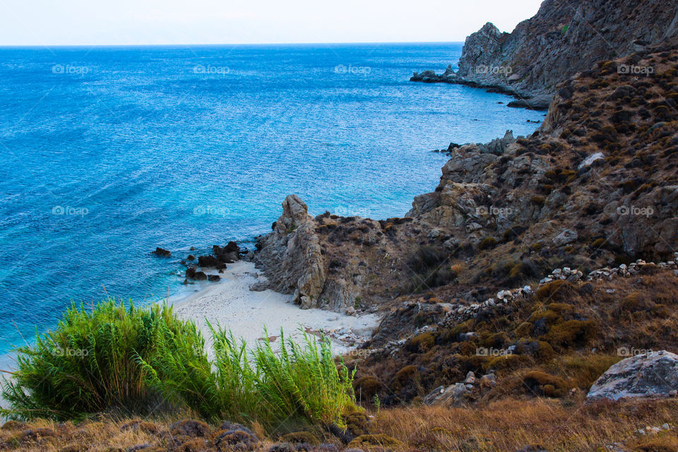 High angle view of beach