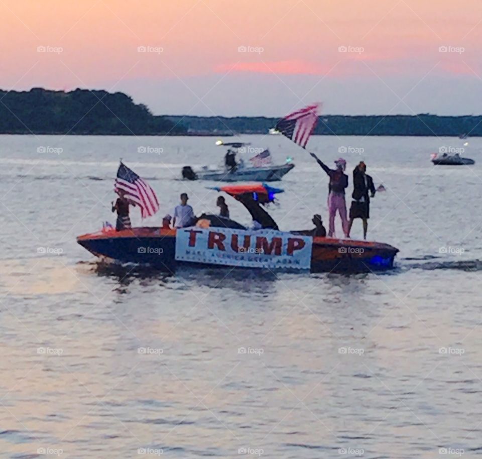 Patriotic boat parade- Trump supporters 
