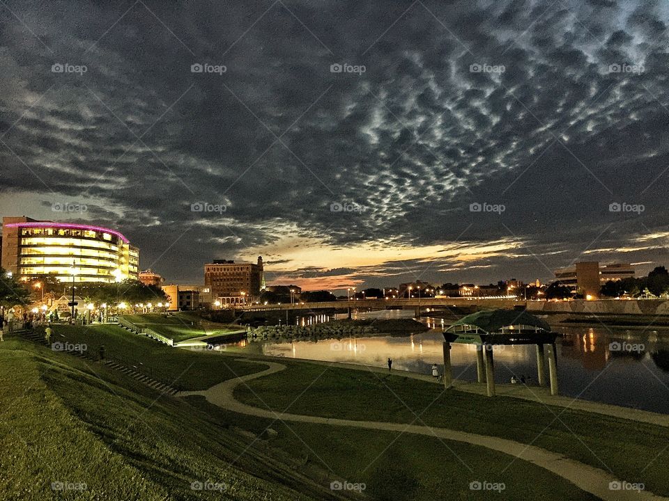 Night view of Dayton Ohio 