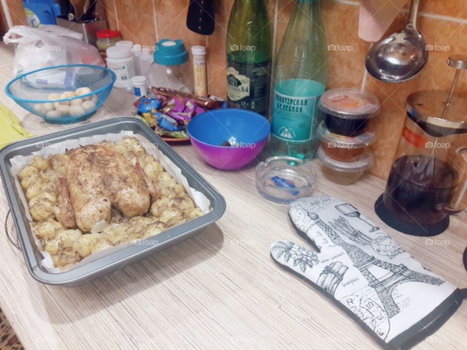 Food eat stay home indoor view bio fresh yummy healthy Red vegetables meat day table part served