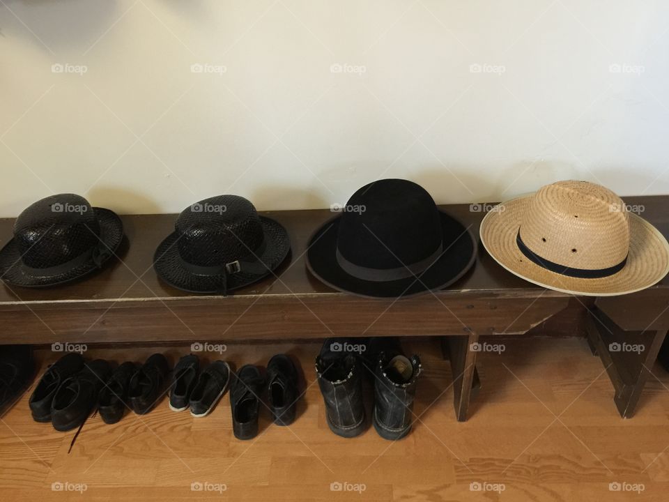 Amish hats and shoes 