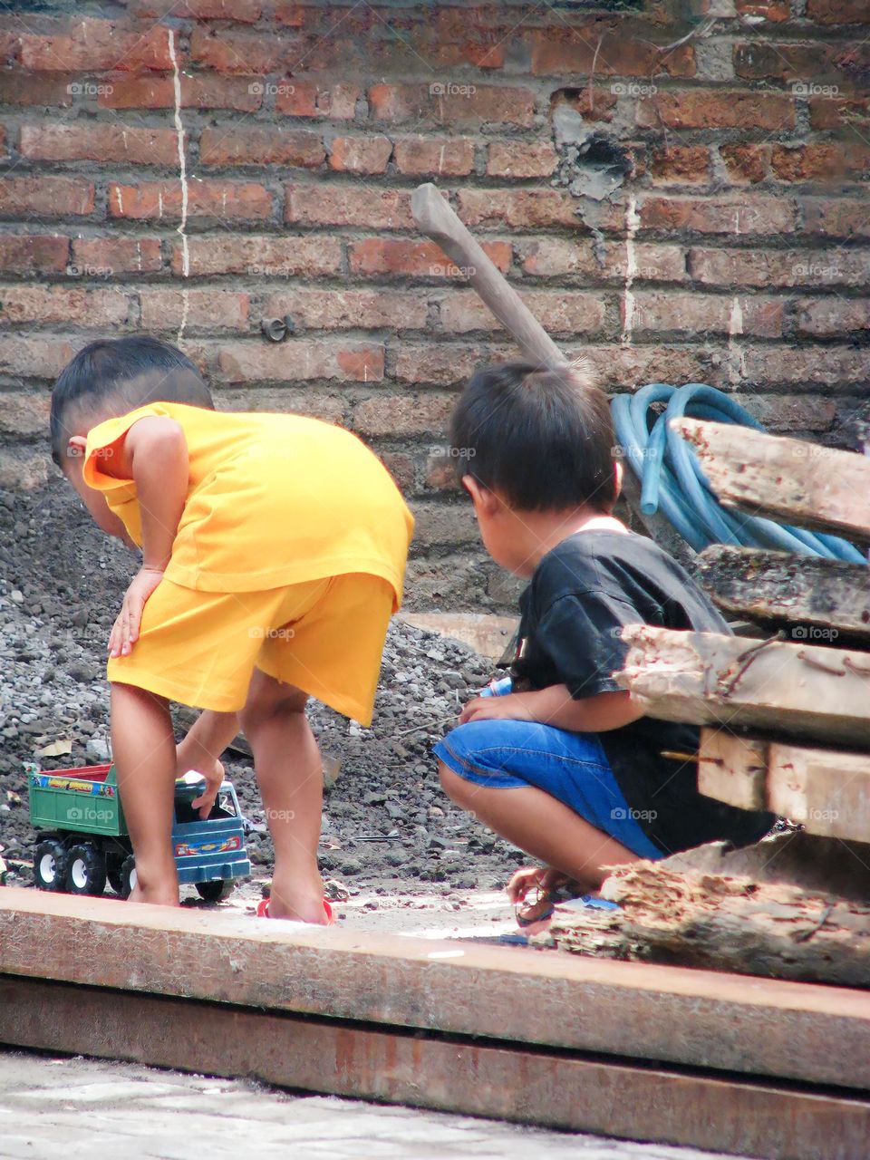 Semarang, Central Java, Indonesia - December 12, 2023: children play in a playground