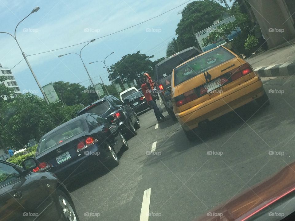 Lagos traffic. Stuck in traffic