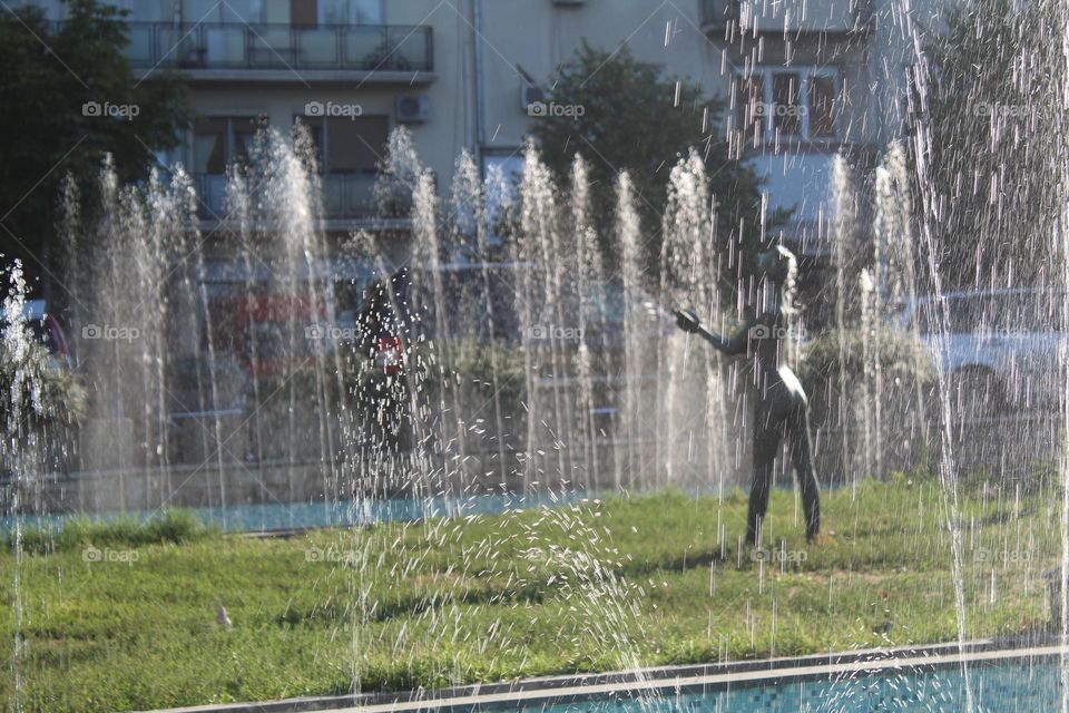 Jets of water in the fountain