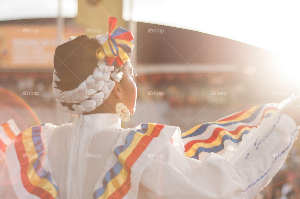 Dance folclore. A Colombian girl dancig