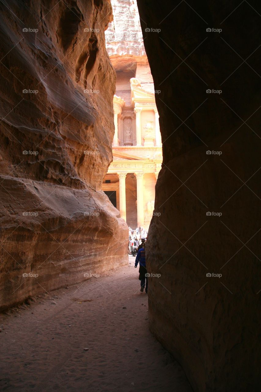 Detail, canyon, Petra, Jordan 