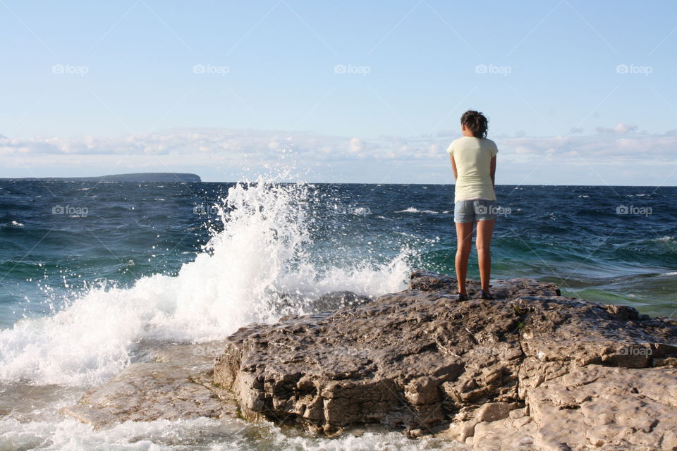 Girl and a wave