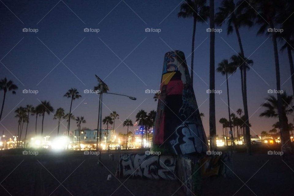 venice beach after the sunset