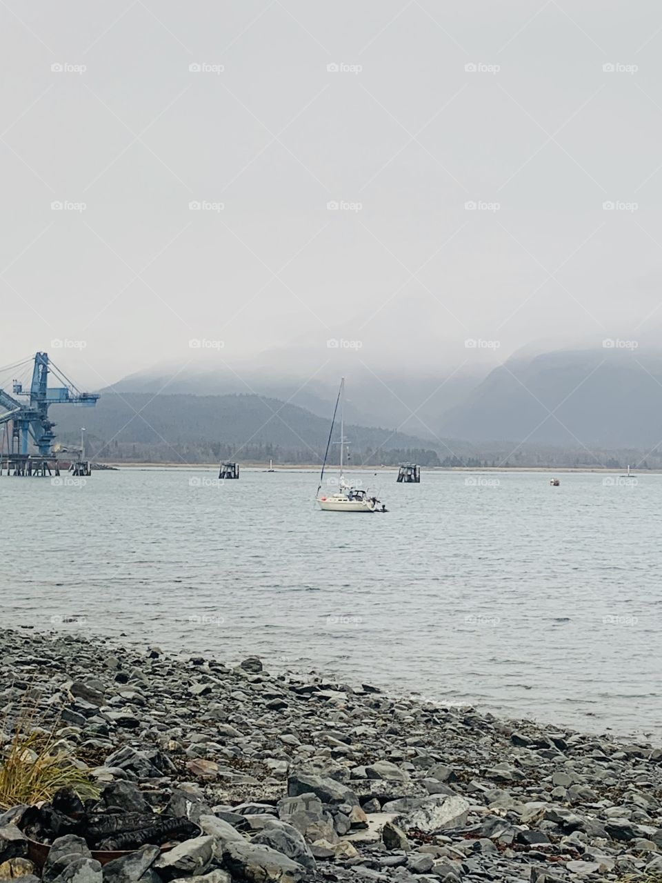 Fall harbor views in Alaska 