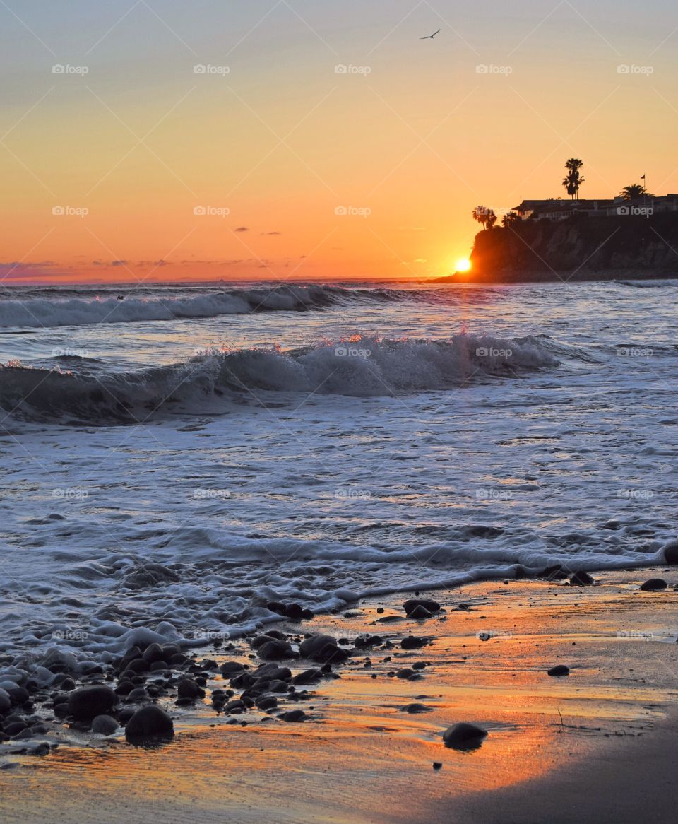 Sunset, Water, Sea, Ocean, Beach