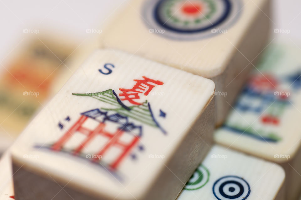 Close-Up of Mahjong Tiles