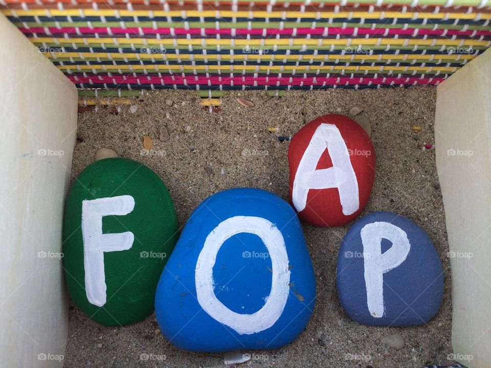 Foap in a box with sand