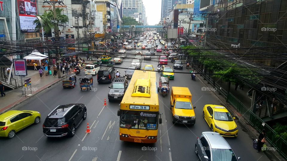 Bangkok traffic is colorful