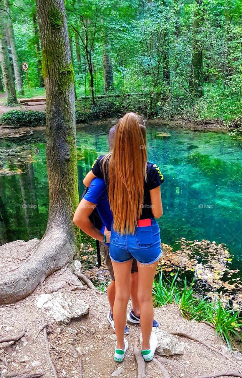 girl with golden hair in a magical place