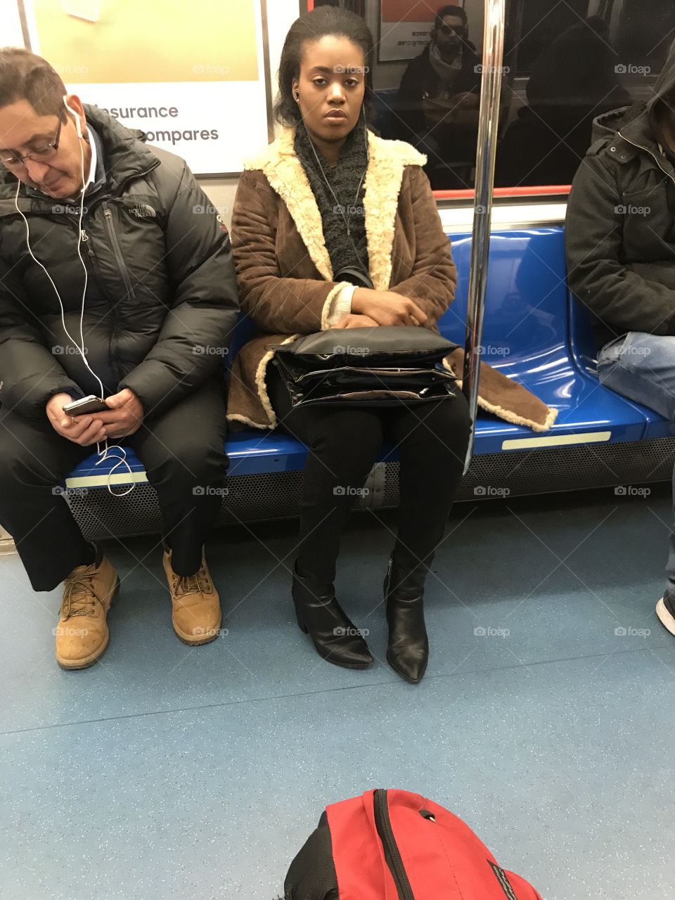 Pretty girl on the PATH train to 33rd Street, NYC.