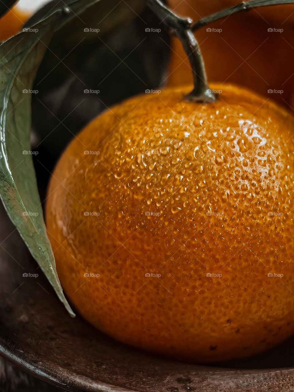 Fresh tangerine close-up