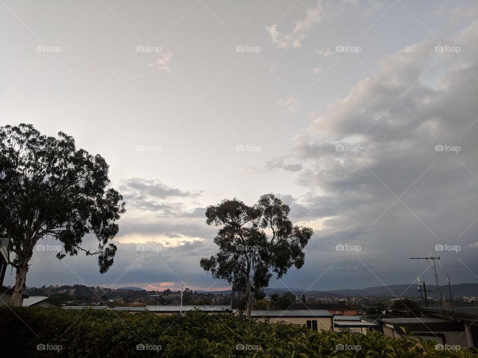 Thunderstorm in suburbia