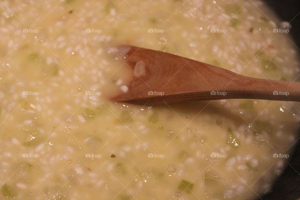 Pea, mint and lemon risotto 