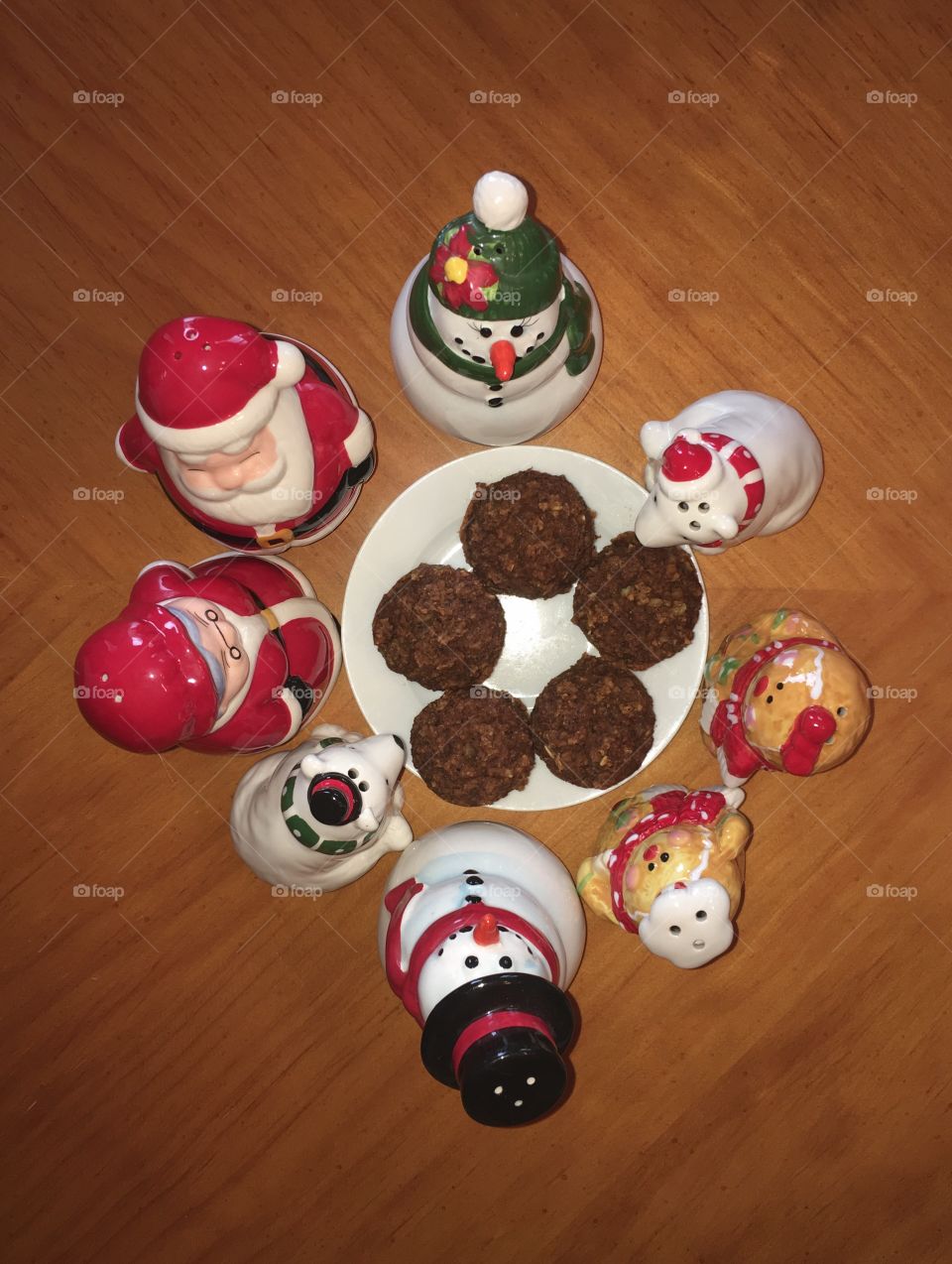 Aerial view of Christmas cookies
