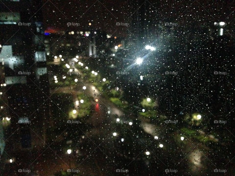 View from window . View from window when it's raining 