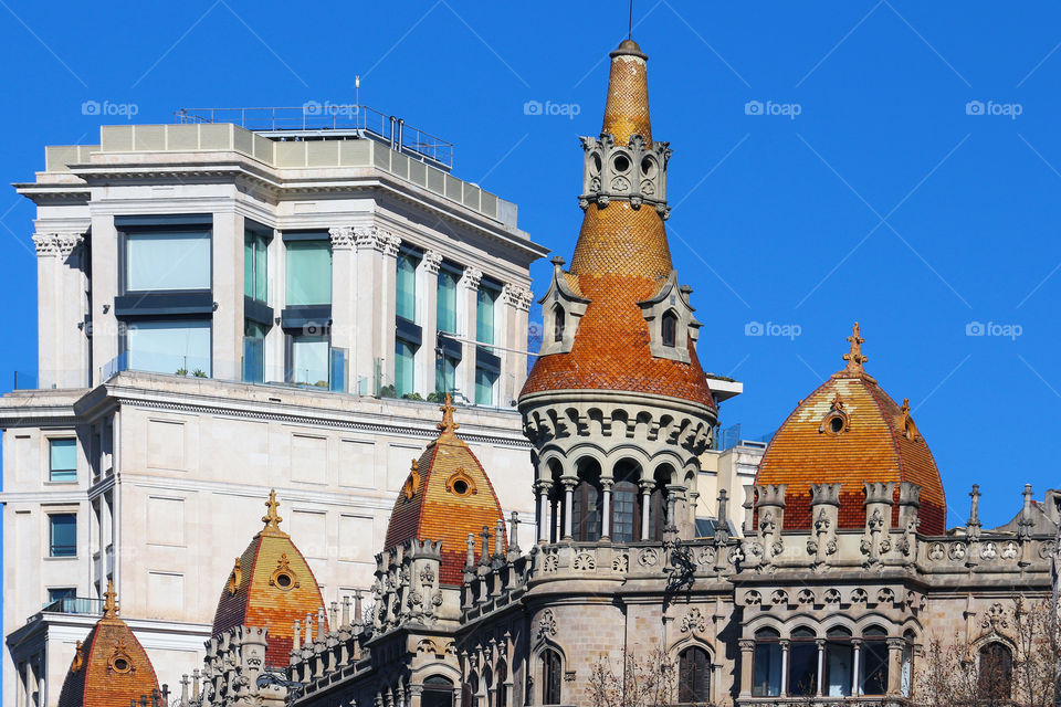 Beautiful building and architecture in Barcelona, Spain