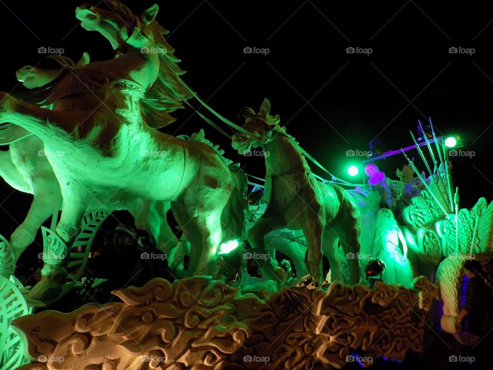 Carnival horse statues