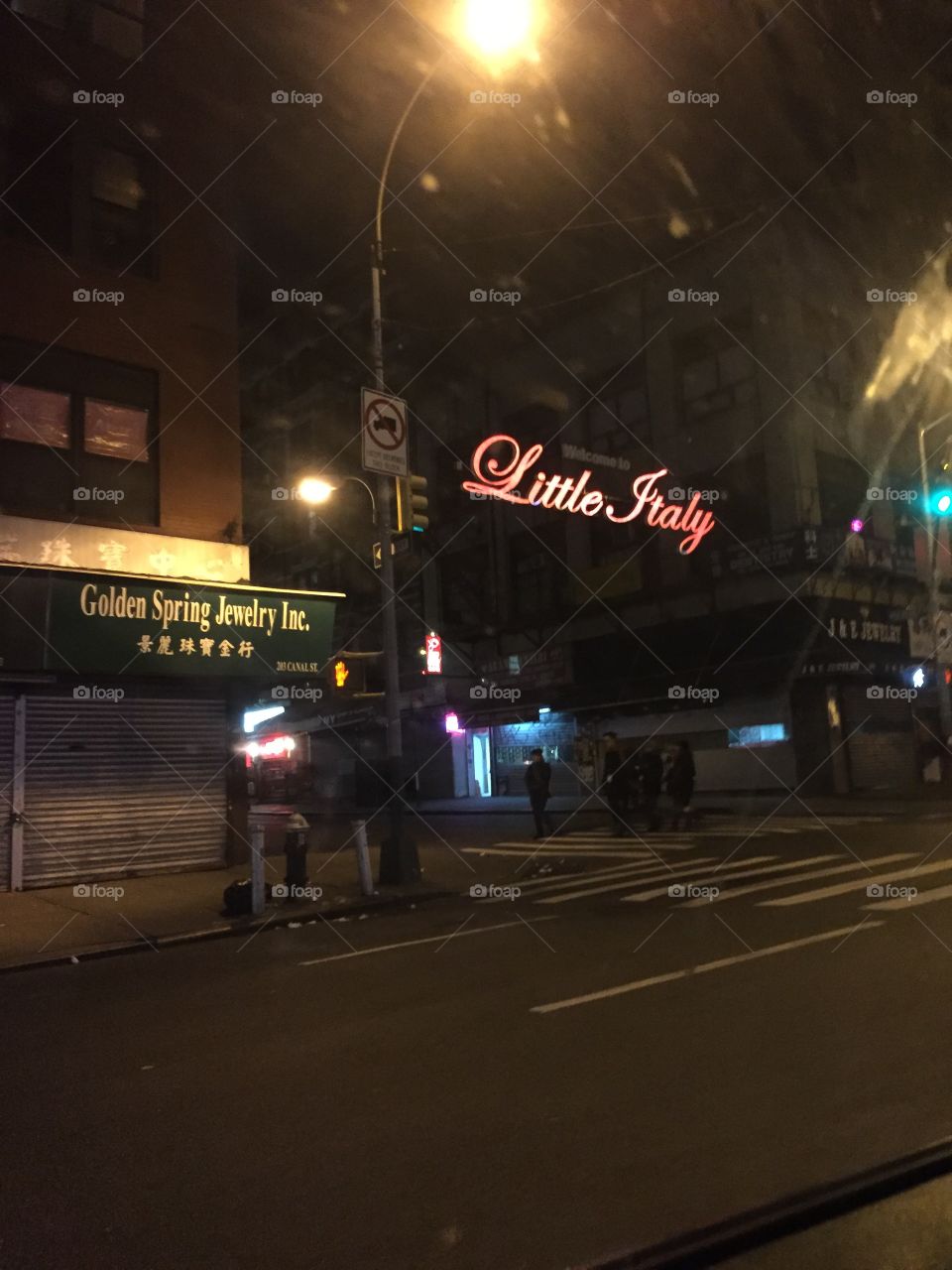 Entrance and sign to Little Italy in New York