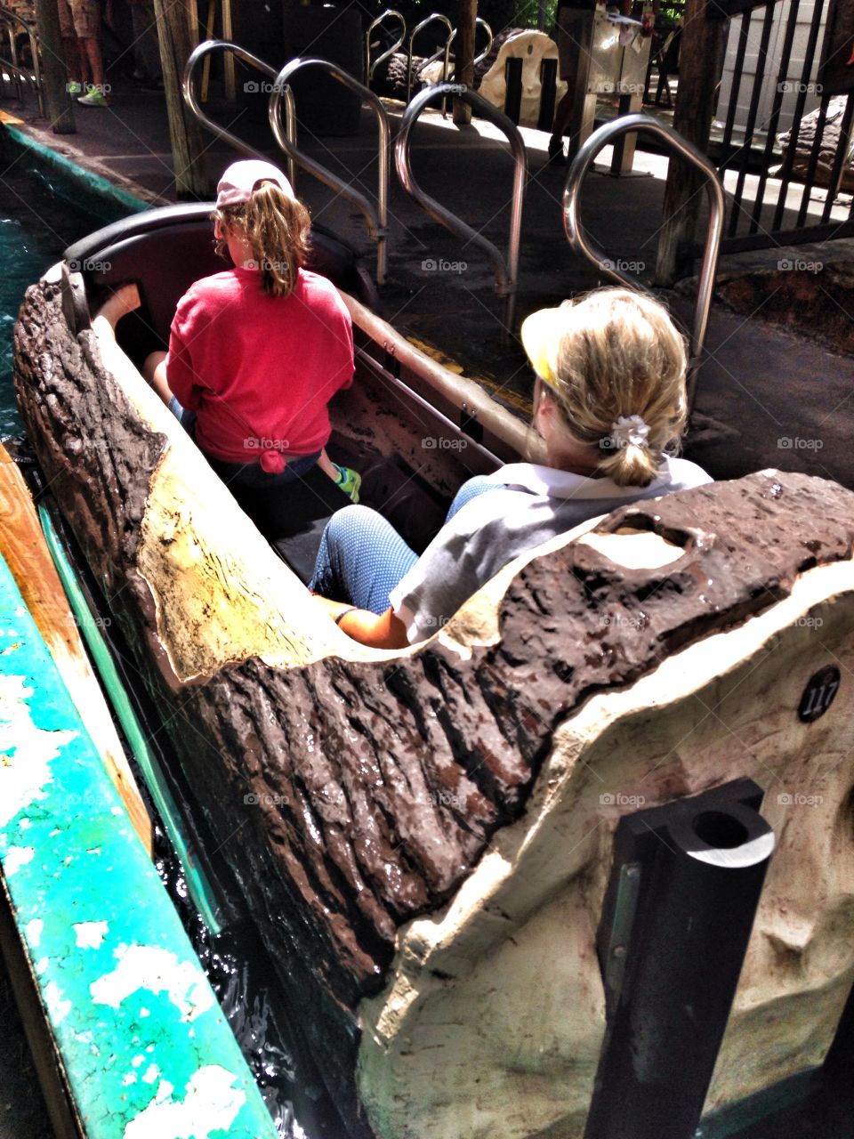 Wooden thrills . Log ride at six flags