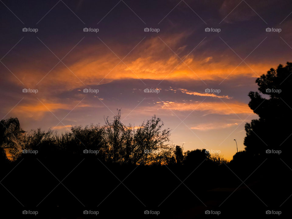A vibrant sunset in the southwest American desert