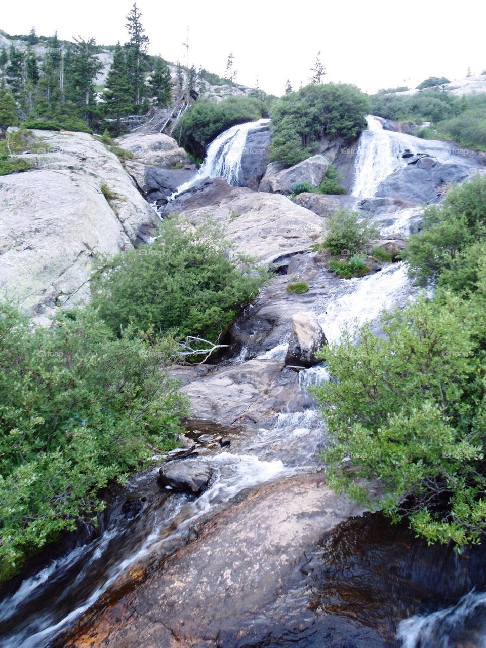 Scenic view of waterfall