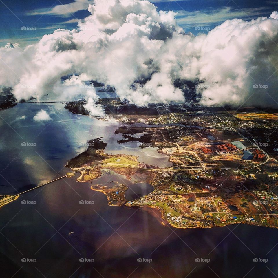 Flying into Panama city beach Florida,  what a beautiful view from above.