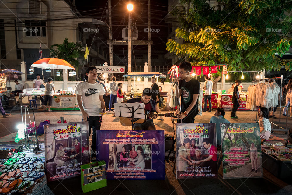 Street market in Thailand at night