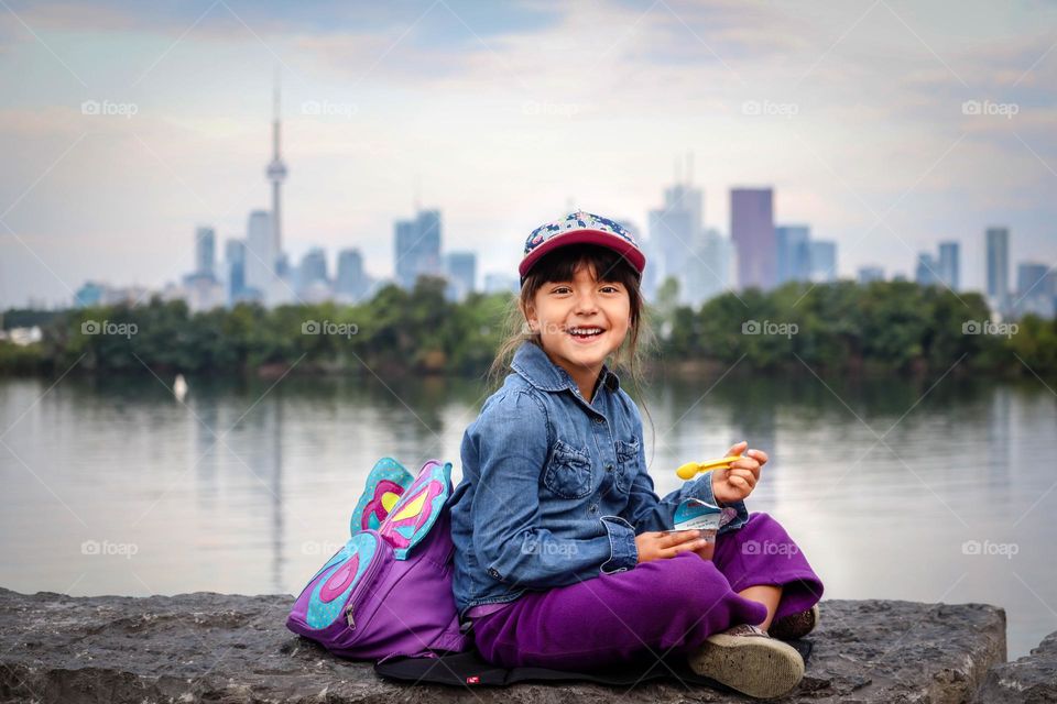 Cute happy little girl