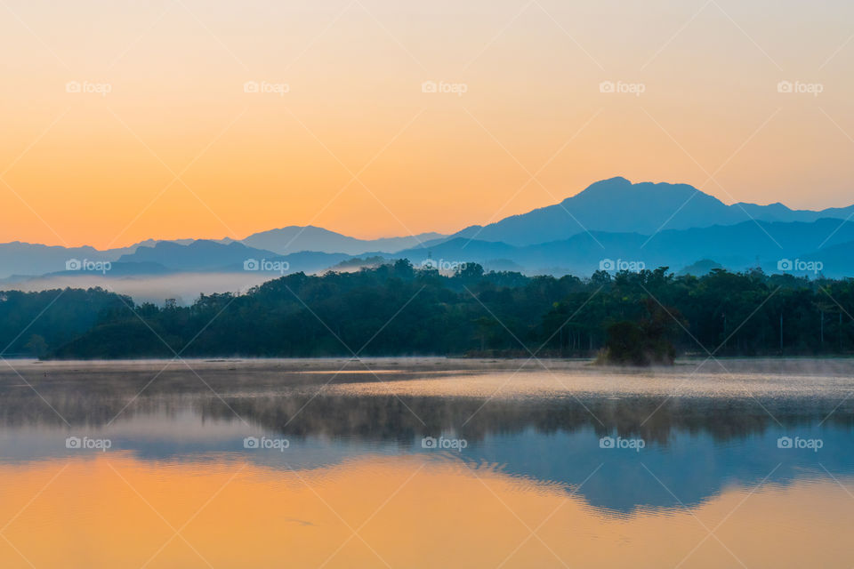 Beautiful mountain reflection on the lake