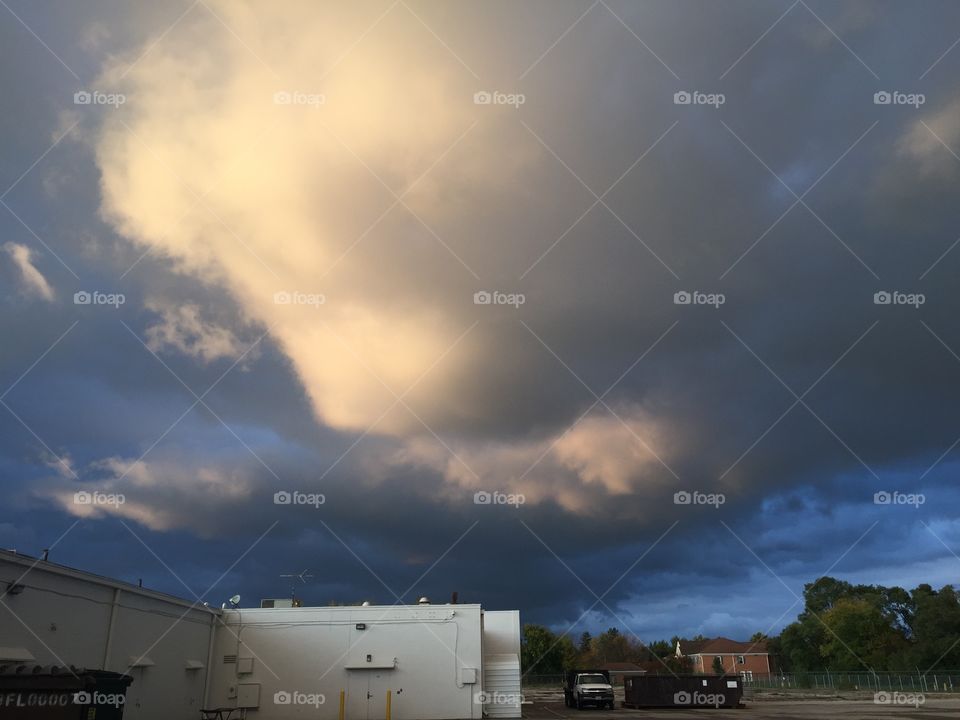 Storm Cloud cover over building
