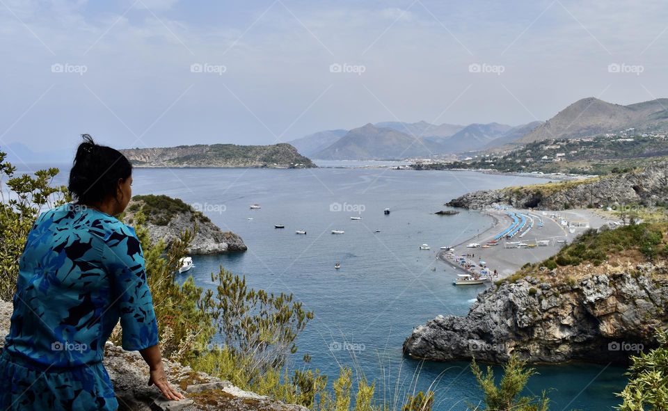 Woman enjoying seaside view 