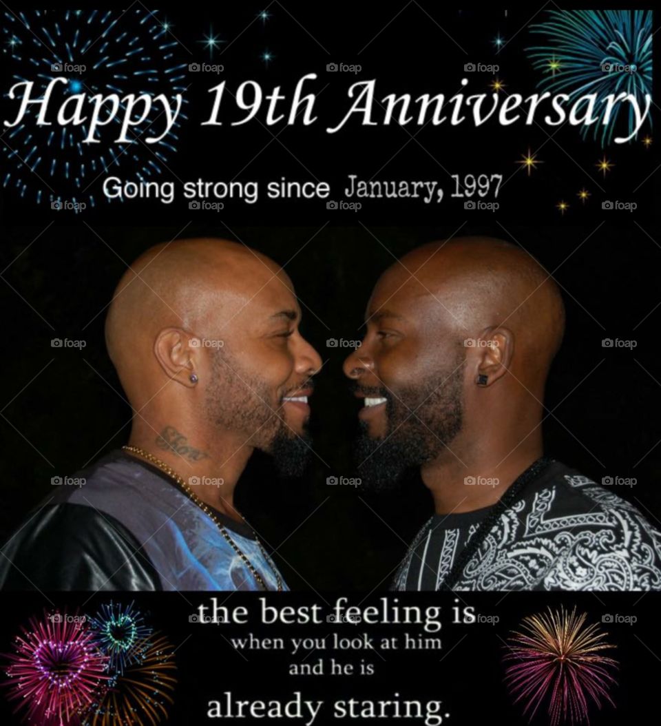 Words are not enough to say everything. Happy Anniversary to my Baby +Christopher Camel. Thank you for the last 19 yrs. and many more yrs. to come. Thank you for making me the happiest man in the whole world . I love you ........ I love you Then, Now and Forever 💕❤️💋Happy Anniversary sweet heart. 

#19yearsandcounting 
#Togetherwestand.
#HealthyHappyLovingRelationships

