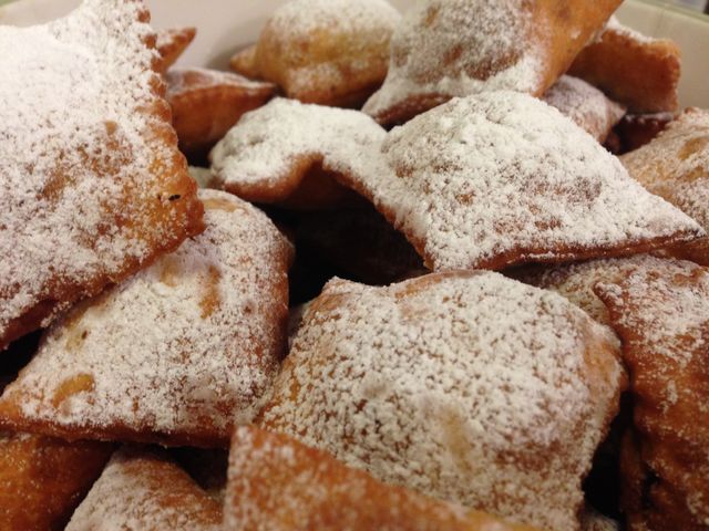 Chocolate Stuffed fried ravioli for dessert