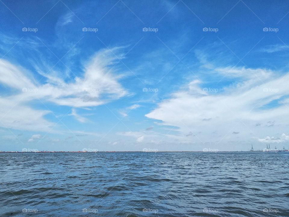 Unique and beautiful view of Cirrostratus clouds.