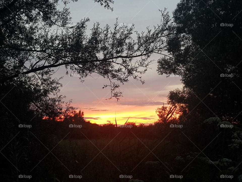 Sunset on sunday evening in THE Netherlands  Barendrecht.