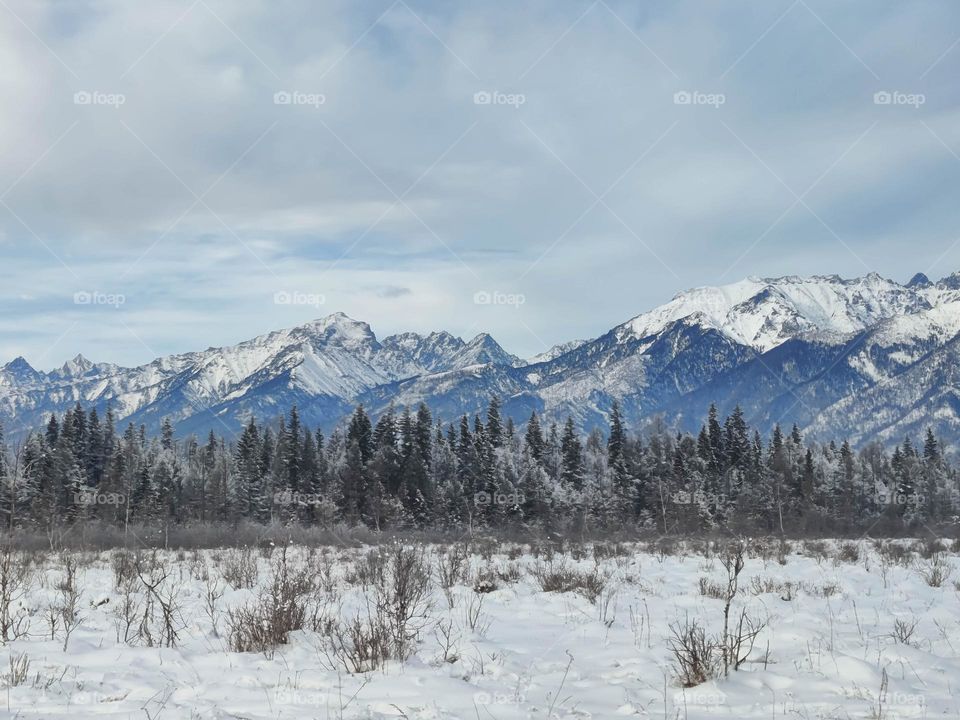 Beautiful mountains in winter