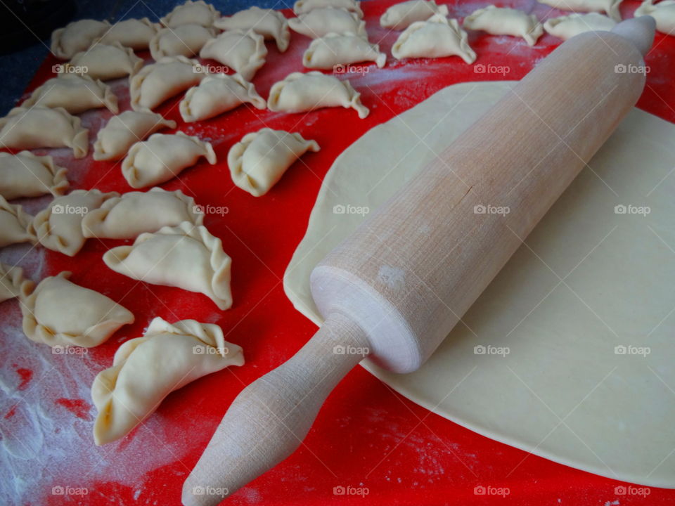 preparing polish dumplings 'pierogi'