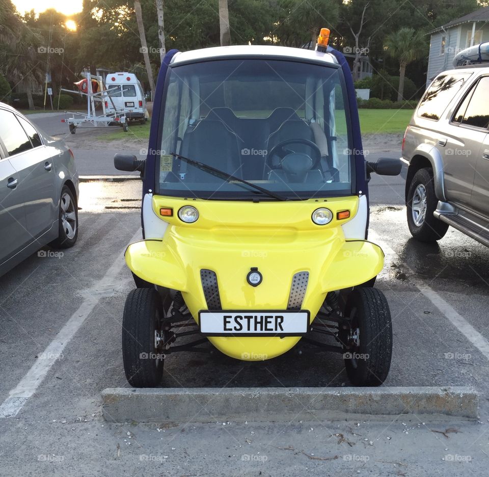 Yellow Golf Cart. Yellow Golf Cart " Esther "