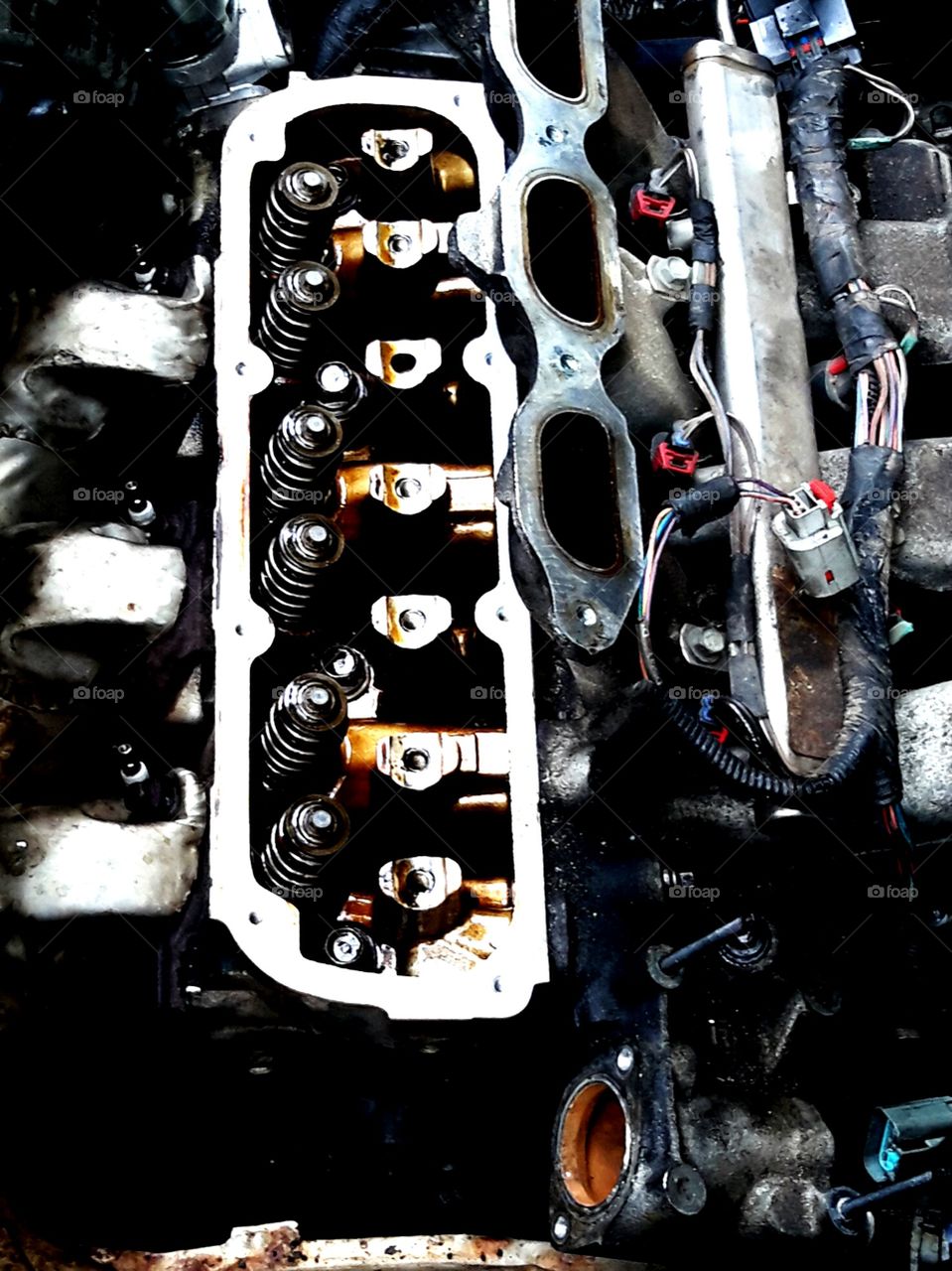 engine in repair. engine in repair