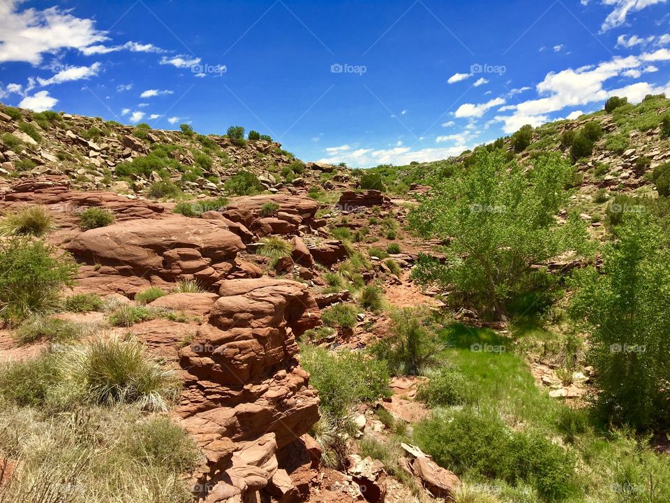 High angle view of cliffs in desert