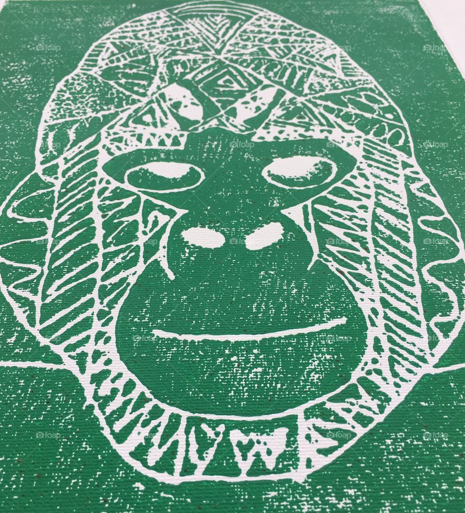 Chalk drawing of a gorilla, wildlife drawing, great ape, artwork, graphic
