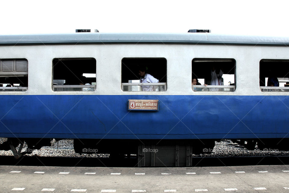 Train in Bangkok ,Thailand.