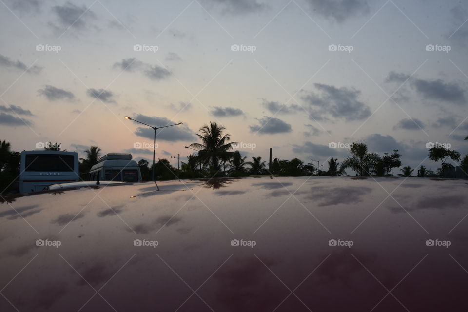 reflection of sunset