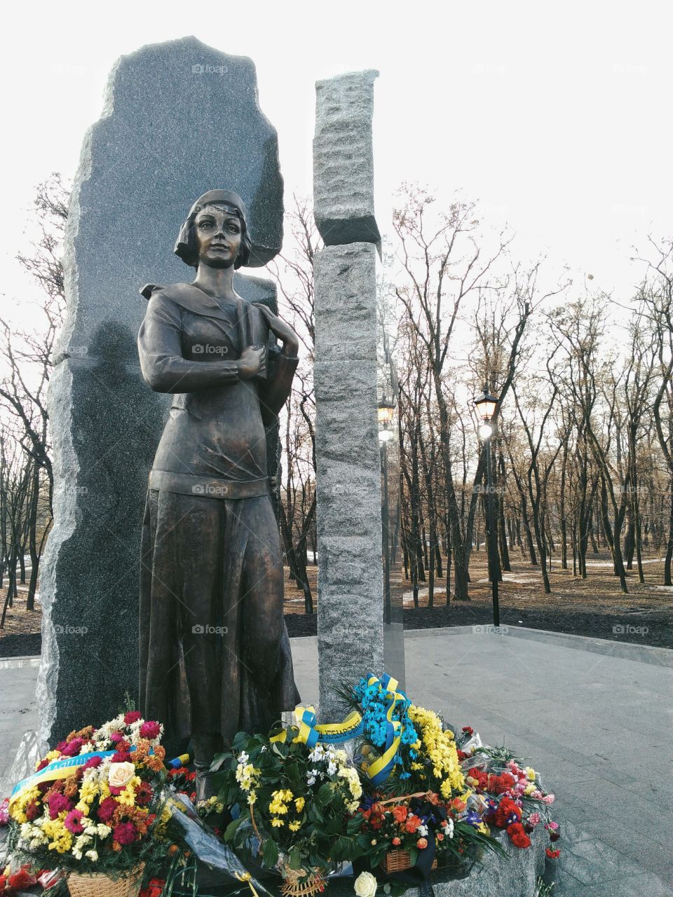 A new monument to the poet Elena Teligi in the National Historical Memorial Preserve "Babyn Yar" in Kiev